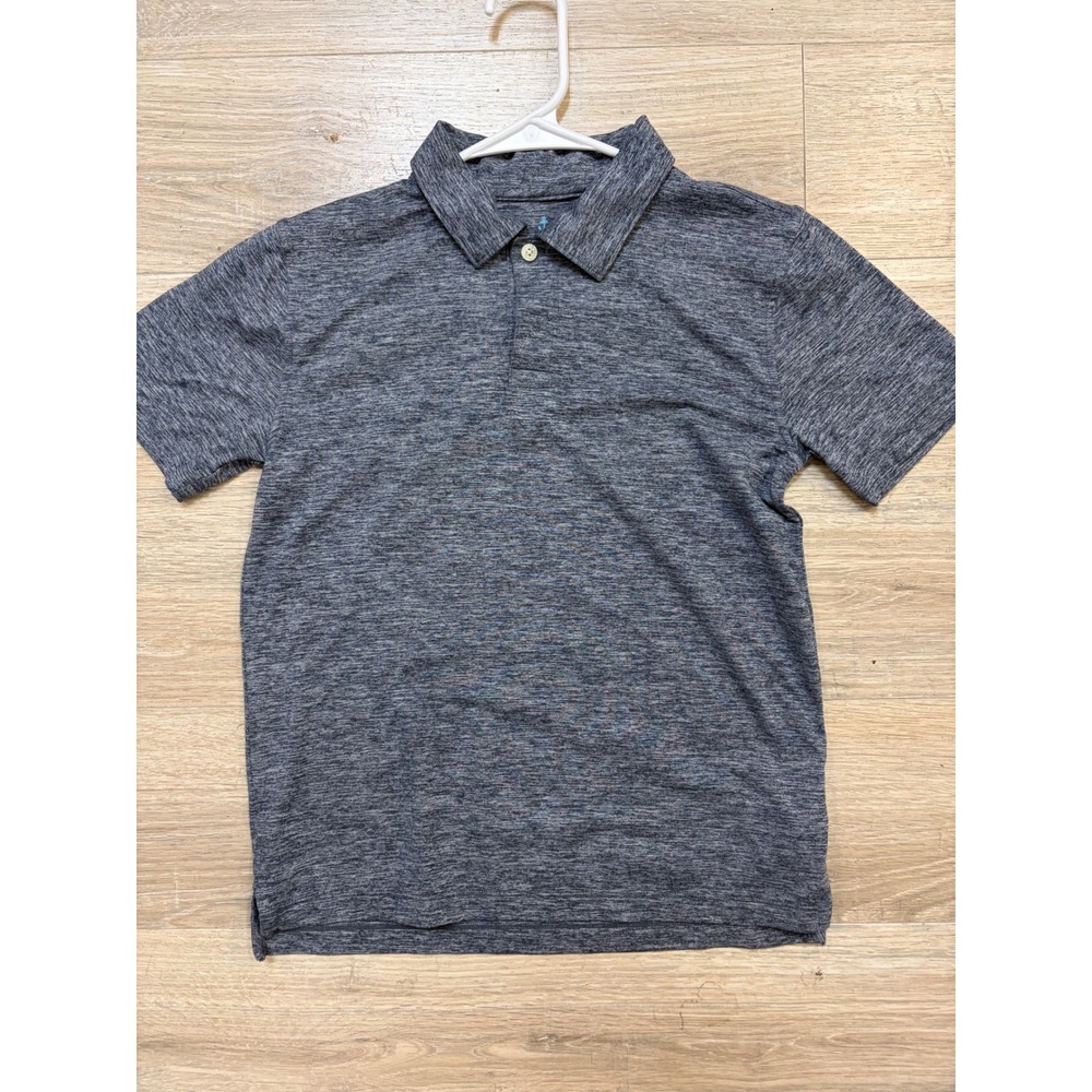 J.Crew Crewcuts Boys Polo Shirt Large 10-11 Blue Space Dye Performance Stretch